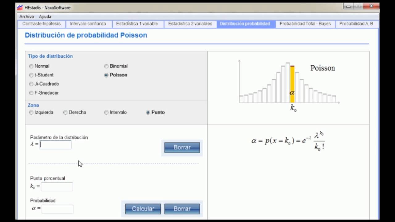 Distribución Poisson con Software HEstadis - YouTube