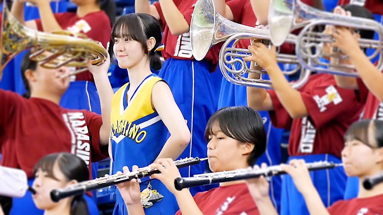 バトン部チアさんと吹奏楽部の皆さんの素敵な演奏&歌唱・応援風景【にゃるこ】