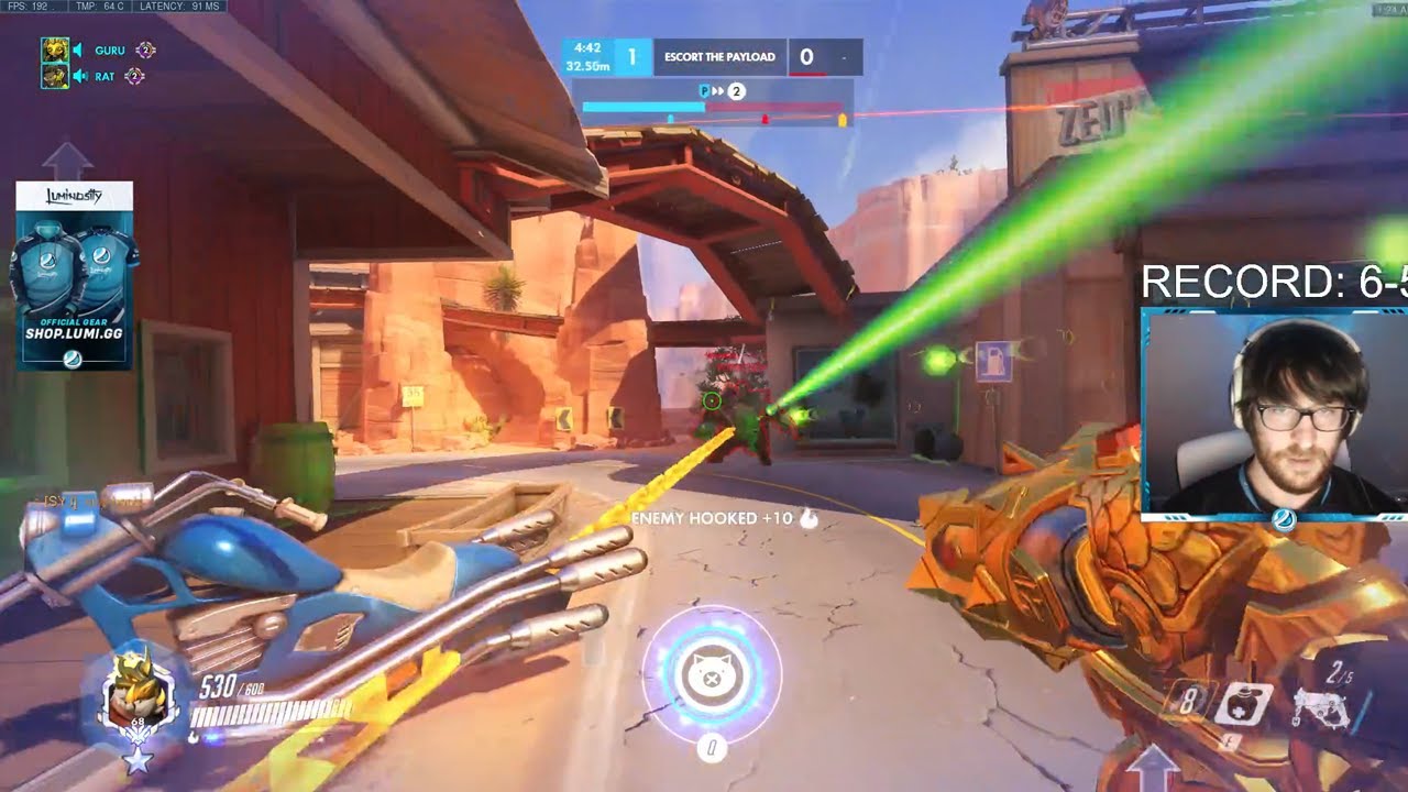 HARBLEU + GURU!  INSANE ROADHOG GAMEPLAY OVERWATCH SEASON 28 TOP 500