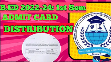B.ed 1st sem Admit card distribution / Wbuttepa new update