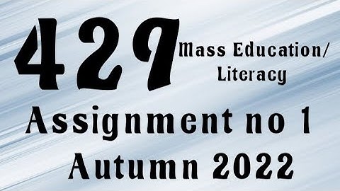 AIOU Code 429 Solved Assignment No.1 Autumn 2022 #aiou #aiousolveassignments