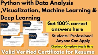 Python with Data Science , Machine Learning and Artificial Intelligence Free Course with Certificate