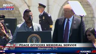 VERY MOVING: President Trump Invites Fallen Officer's Family On Stage