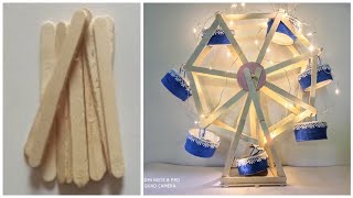 how to make ferris wheel with icecream sticks popsicle sticks|DiyFerriswheeleasy|art and craft ideas