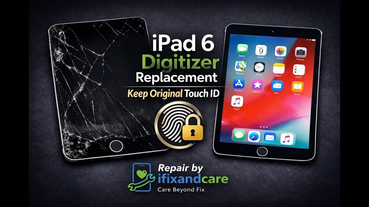 iPad 6 Digitizer Screen Replacement | Keeping Original Touch ID | Repair by iFixandCare