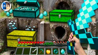 Minecraft in Real Life SECRET CHESTS with DIAMONDS Realistic Minecraft RTX Texture Pack 創世神第一人稱真人版