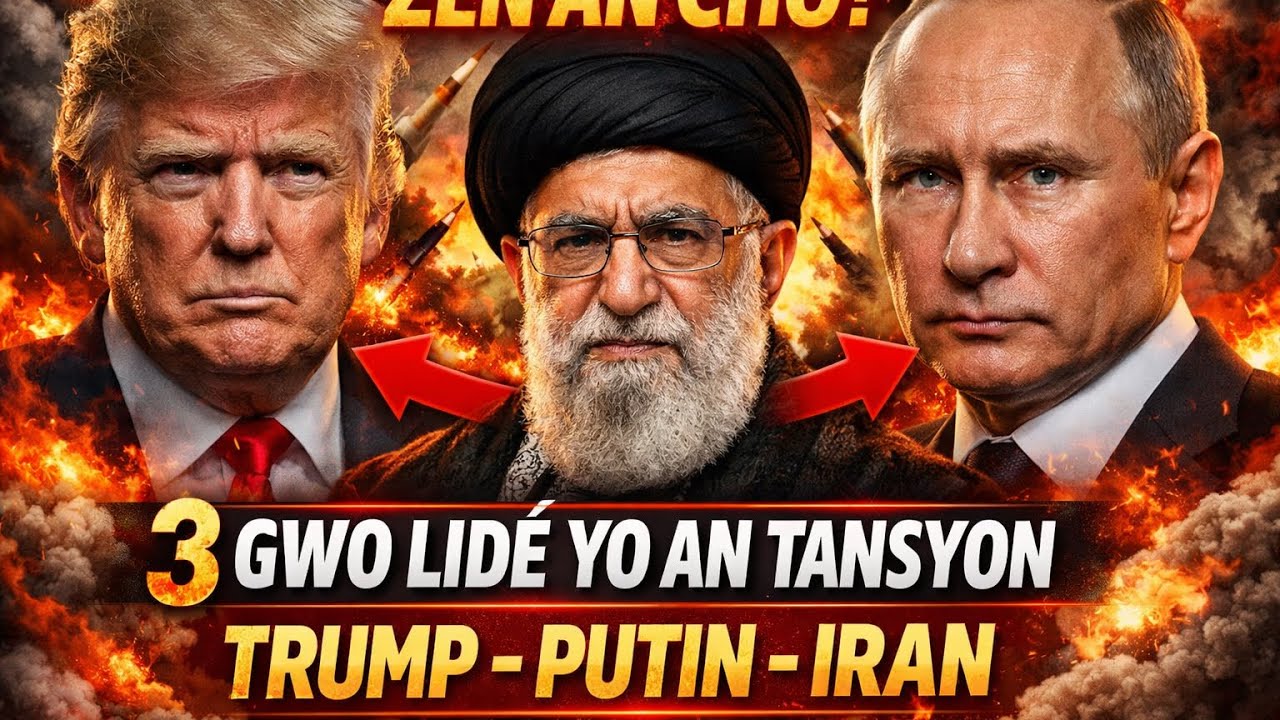 TRUMP ANTRAVE,VLADIMIR PUTINE FOUYE PYEL NAN GE IRAN,ISRAEL NAN KOURI