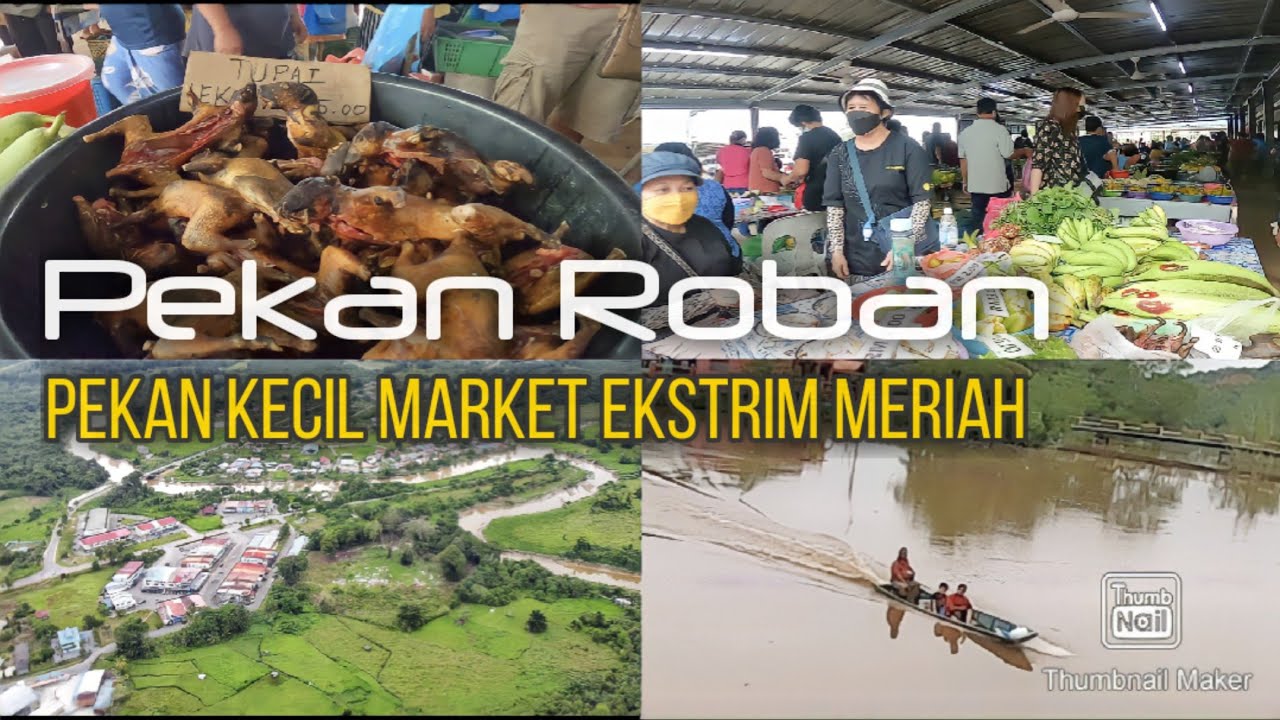 Pekan Roban, Sarawak. Pekan kecil Market ekstrim yang meriah dengan hasil hutan Borneo.