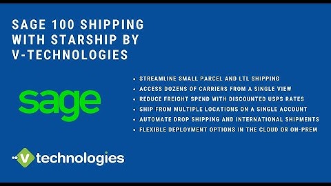 Sage 100 Shipping Solution StarShip by V-Technologies