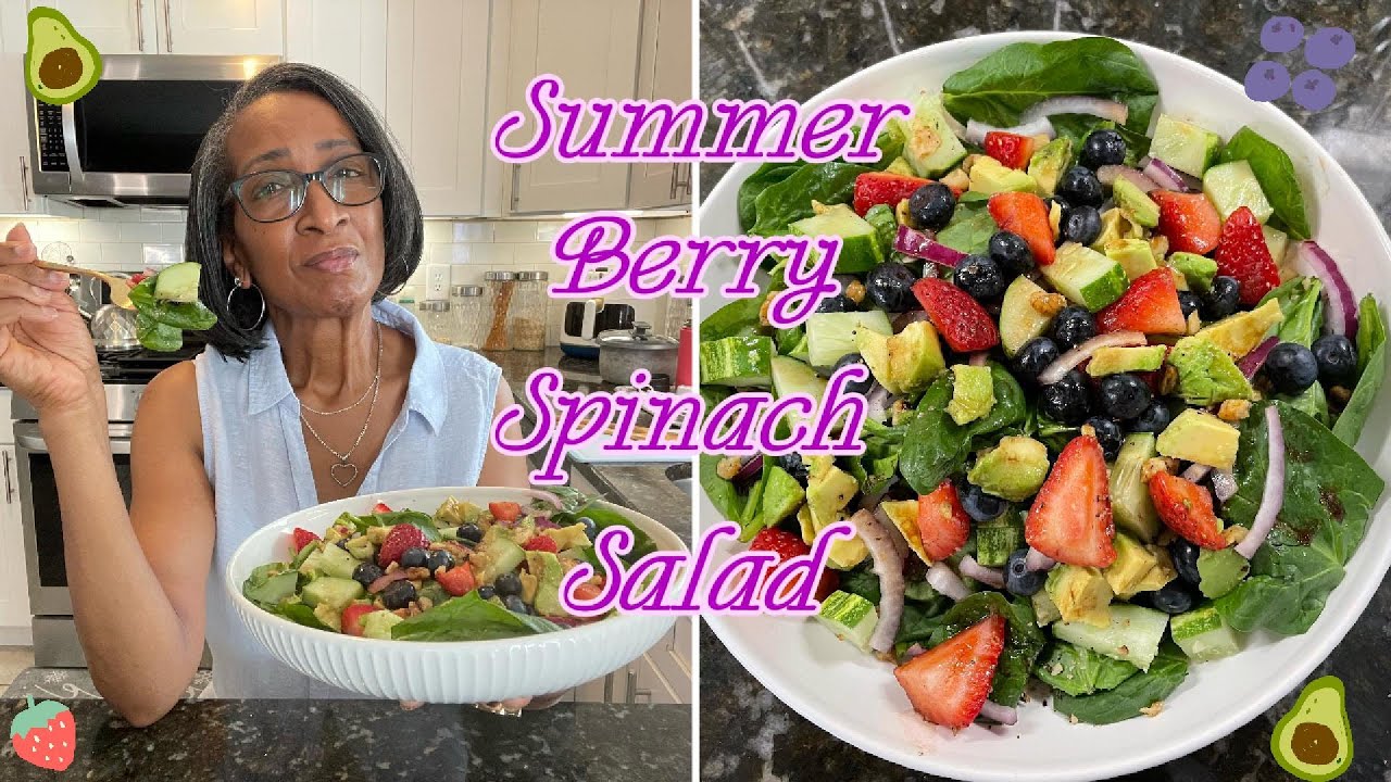 Refreshing Summer Berry Spinach Salad | Easy Plant-based Recipe with Balsamic Dressing