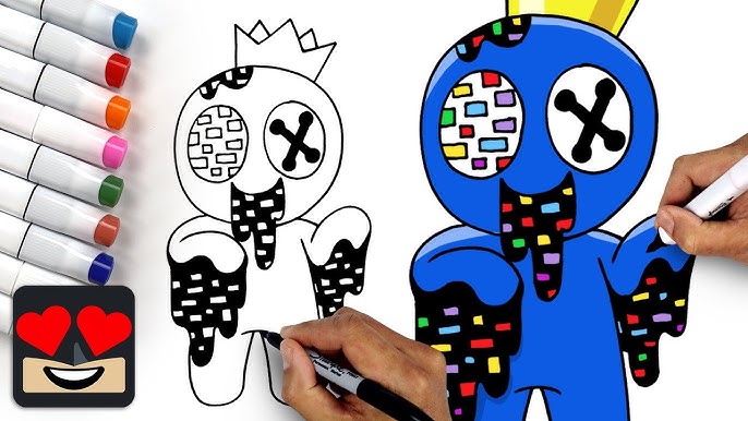 How to draw Withered Blue (Rainbow Friends) 