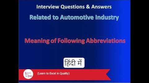 Abbreviations related to ISO standards & its full form