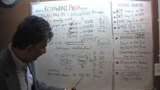 Weighted Average 1/2, Day 76, Basic Math for GRE, GMAT, TEAS, SAT, ACT Prep Tutor Online Keshwani