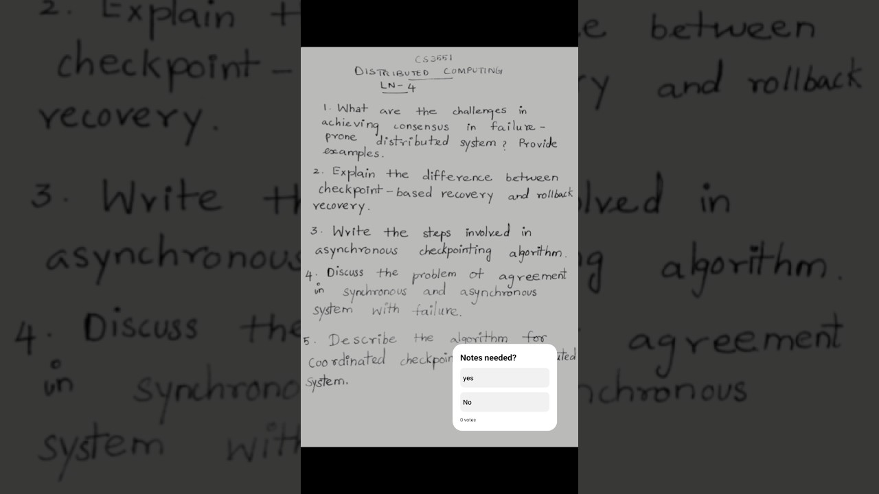 5 important questions from ln:4 expected for the upcoming distributed computing exam | CS3551 DC 