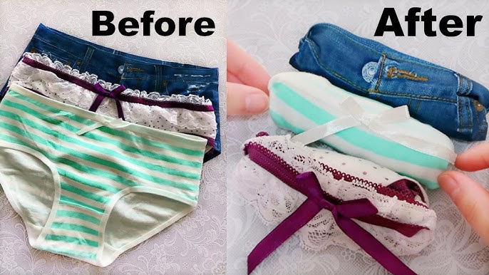 How to organize your drawers underwear + Bras #organizingtiktok #lifehacks  #laundryhack #lenniamccarter #foldingclothes #folding