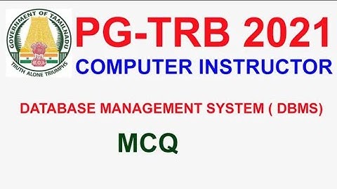 TRB  Computer Instructor | DBMS | DATA BASE MANAGEMENT SYSTEM |   | VIBRANT ONLINE ACADEMY