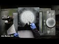 Moon Light Lake - Black and White Spray Paint Art