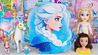 Disney Princess Toys Collection Unboxing | Disney Princess Elsa Frozen Castle Toys 🐚💜 | ASMR Toys