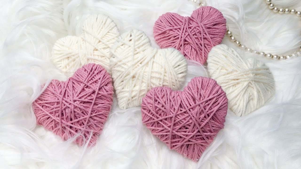 Yarn Wrapped Hearts | Valentine's Craft - YouTube