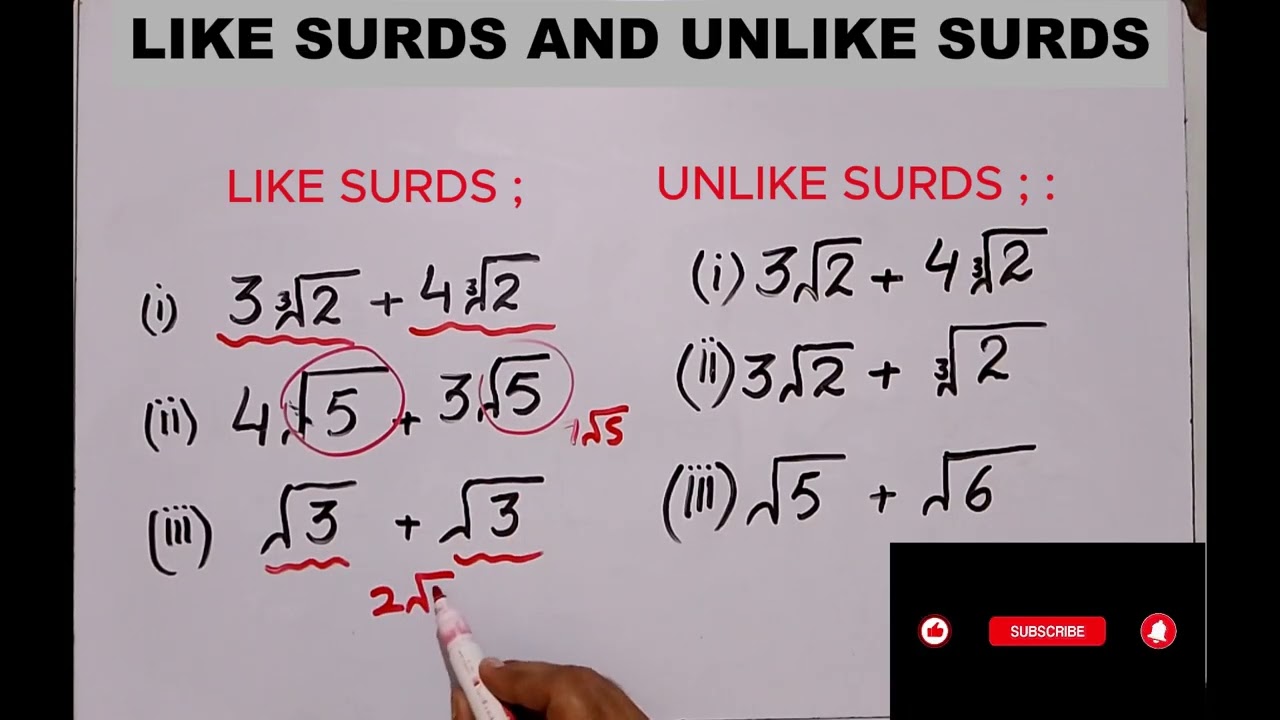SURDS || Like and Unlike Surds (URDU)  | Easy Explanation |Understanding Like and Unlike Surds