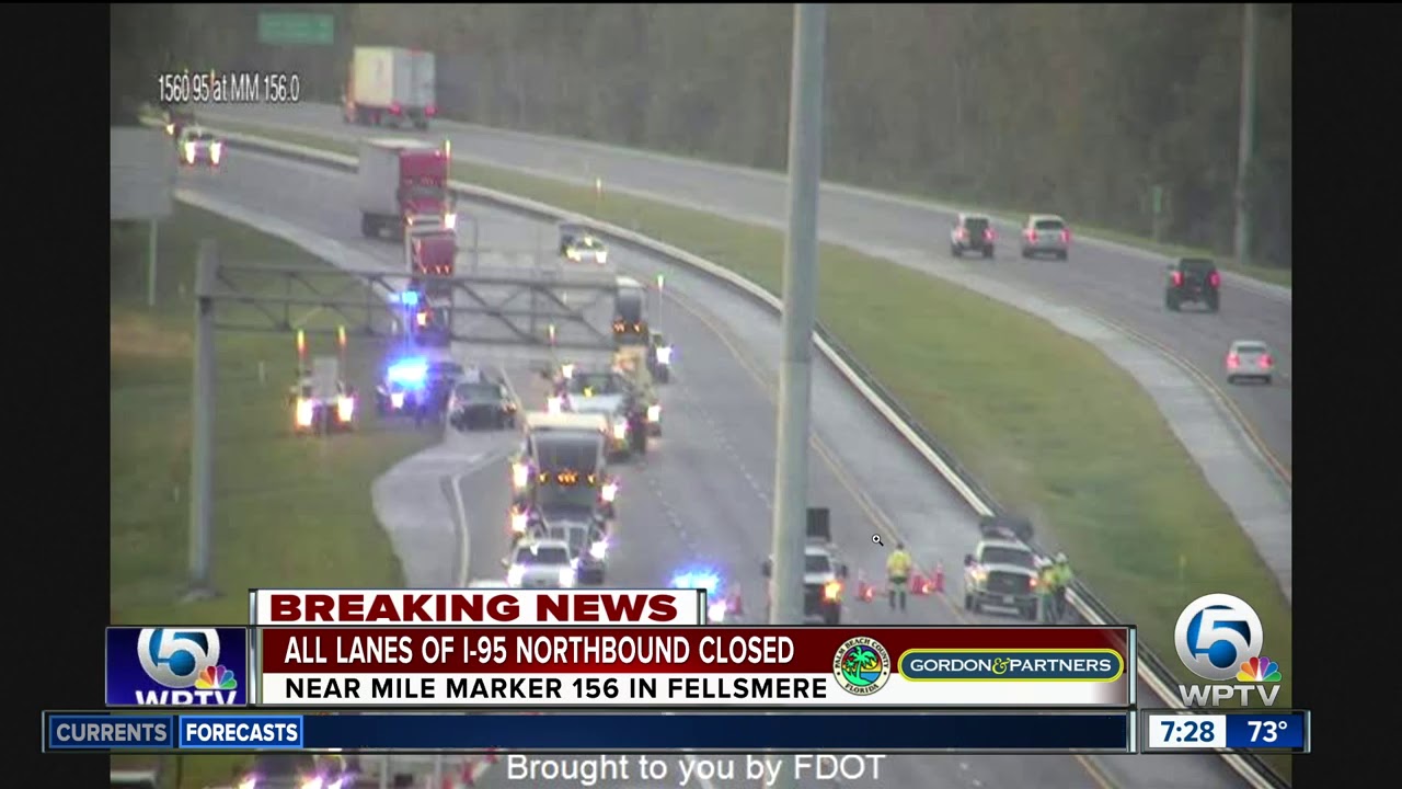 All lanes of I-95 northbound closed for deadly crash near Fellsmere in ...