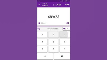 Math Tricks - Training mode - square numbers between 40 and 49 - level 038 (Number Keyboard)