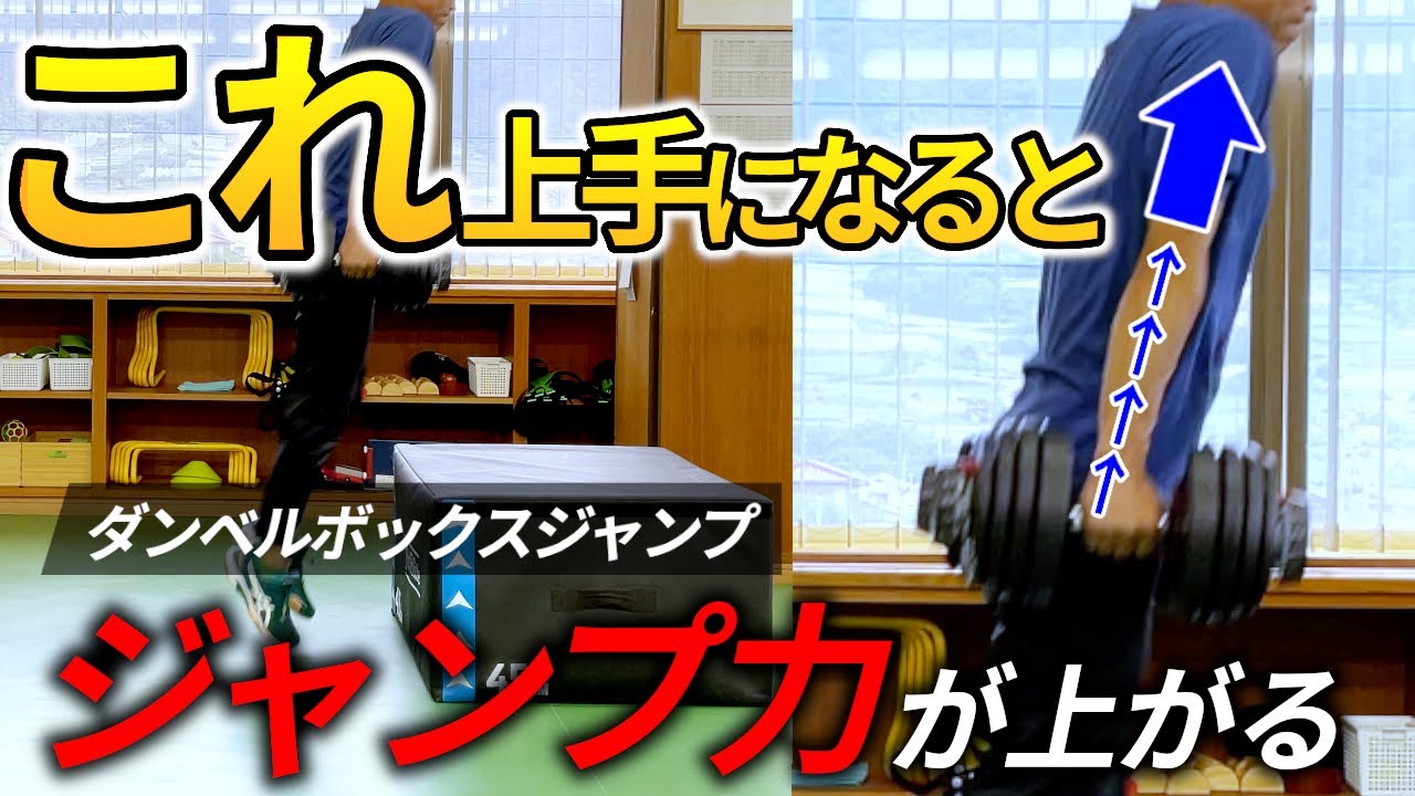 ジャンプ力を上げる股関節・体幹・肩の連鎖動作/ダンベルボックスジャンプ