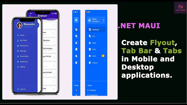 .NET Maui Apps | How to create Flyout, Tab Bar and Tabs in Maui Mobile and Desktop applications.