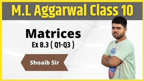 Class 10 | M.L  Aggarwal | Matrices | Ex 8.3 | Part 01