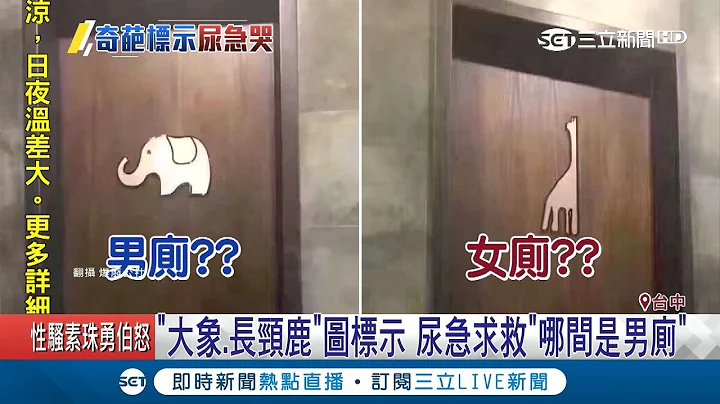 在線等好急！廁所圖示"大象.長頸鹿" 尿急哭"哪間是男廁"？｜記者林玠汶 陳政棟｜【LIVE大現場】20181005｜三立新聞台 - 天天要聞