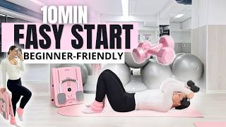 10 MIN Beginner Pilates Board Workout With Weights | Full Body Strength at Home