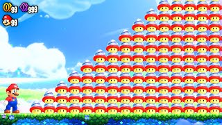 Can Mario collect 999 Drill Mushroom in Super Mario Bros. Wonder