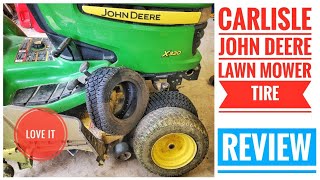 JOHN DEERE X320 Riding Lawn Mower HOW TO REPLACE FRONT TIRE / WHEEL Carlisle Turf Tire