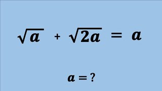 Nice Square Root Simplification Maths Problem | Algebra Problems | √a+√2a = a News