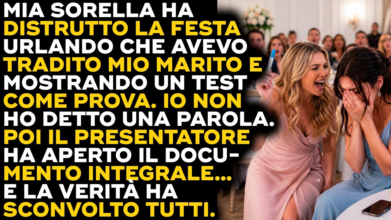 Mia sorella ha distrutto il suo matrimonio urlando davanti a tutti che avevo tradito mio marito, e ha sventolato un test del DNA come prova. «Guardate voi stessi: Violanta non è di Massimo!» ha...