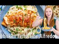 Skinny Chicken Fettuccine Alfredo Recipe | No Heavy Cream!! With JUICY Garlic Chicken Breast