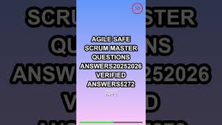Agile Safe Scrum Master Questions Answers20252026
