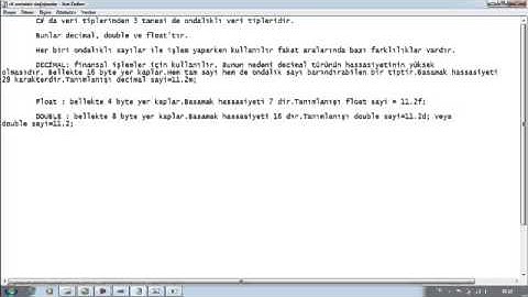 C# Console Application Değişken Tanımlama