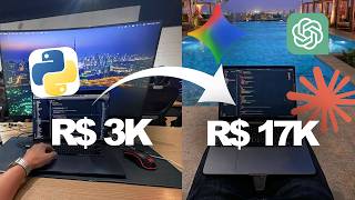 YouTube thumbnail: R$ 32 MIL POR MÊS: O Caminho REAL pra virar Engenheiro de IA (que ninguém te conta)