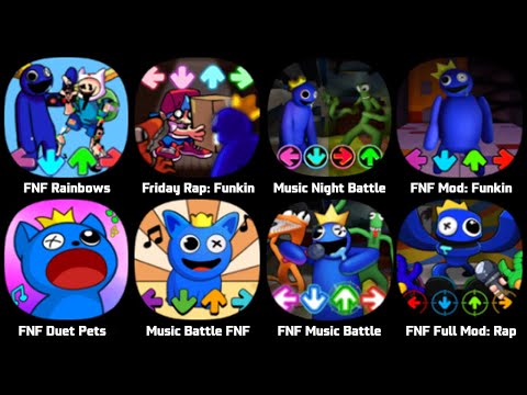 FNF Rainbow Friends Chapter 2 All Phases | Yellow, Cyan, Blue