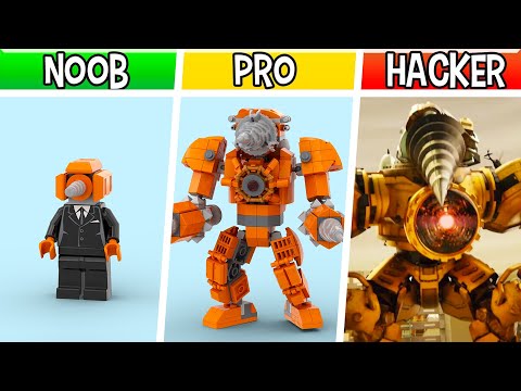 LEGO Drillmen : Noob, Pro and Hacker Builds | Lego Skibidi Toilet Multiverse