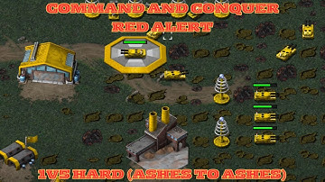 Command And Conquer Red Alert Skirmish Battle 1v5 Hard (Map: Ashes To Ashes) RTS Gameplay PC 2025