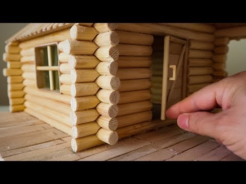 Ahşap Çubuklardan Dağ Evi Yapımı - DIY Mini Log Cabin