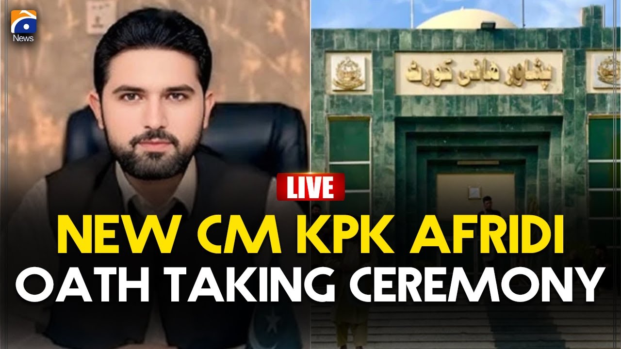 🔴 𝗟𝗶𝘃𝗲: New CM KPK Muhammad Sohail Afridi Oath Taking Ceremony | Geo News English