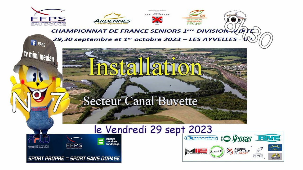 N°7 Championnat de France de Pêche mixte les Ayvelles 2023  (installation (secteur canal buvette)