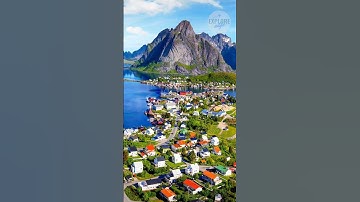Reine, Norway: The Village of Red Cabins and Majestic Fjords  #trending #shortvideo