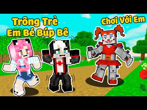 REDHOOD THỬ THÁCH 24 GIỜ LÀM BẢO MẪU BÚP BÊ MA QUÁI TRONG MINECRAFT*MỀU TRỐN KHỎI EM BÉ SIÊU QUẬY PE