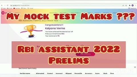 My Mock Test Marks ??? 🥴🥴 || RBI Assistant 2022 prelims Mock test Marks  !!!