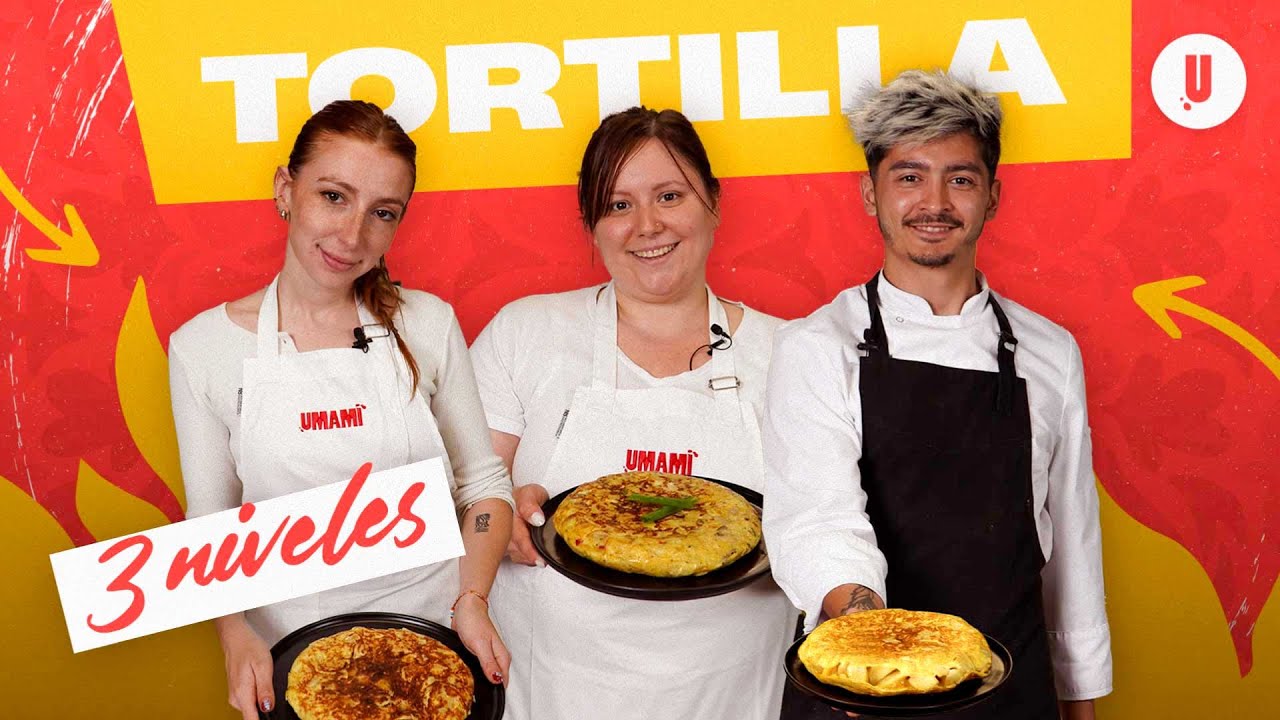 Tortilla de papa hecha por 3 cocineros de 3 niveles distintos UMAMI