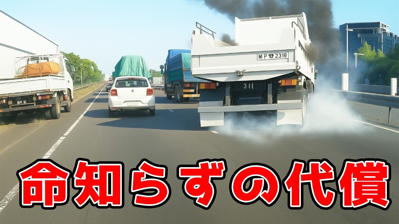 【ドラレコ】これが日本のトラック運転手だ。絶望的な状況から大惨事を回避した神業ドラレコ映像。衝突まであと数センチ…。高速道路を歩いて渡る迷惑DQN。【DQNドラレコ】